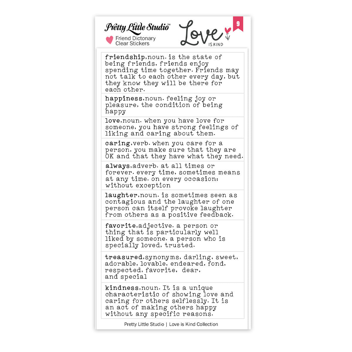 Friend Dictionary-Clear Stickers