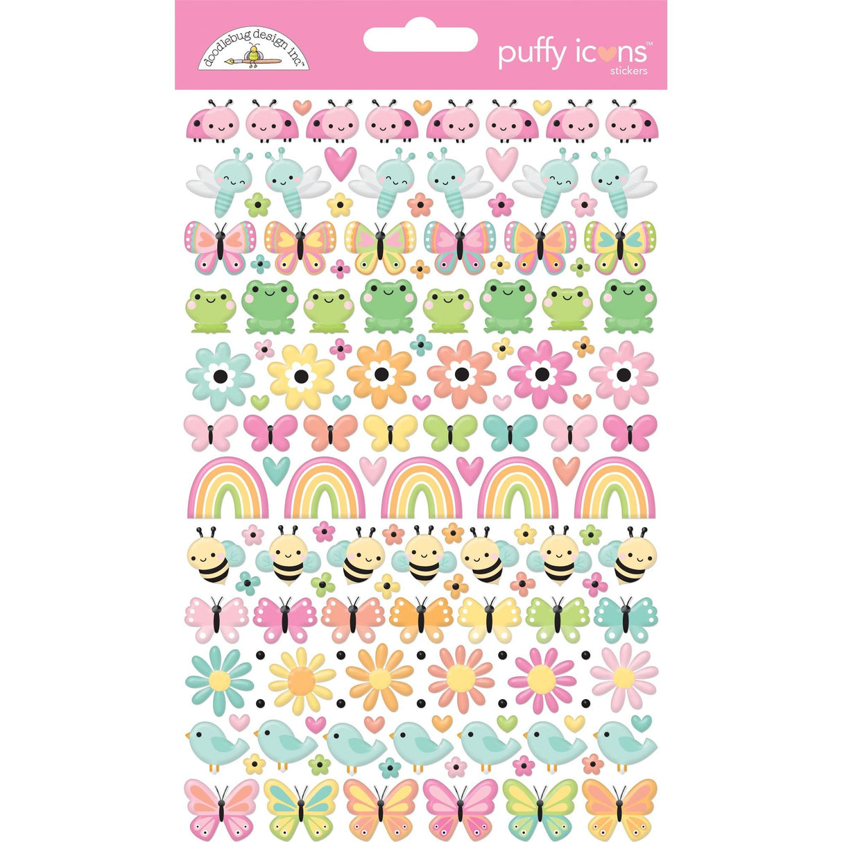 Doodlebug Butterfly Kisses Puffy Stickers Icons