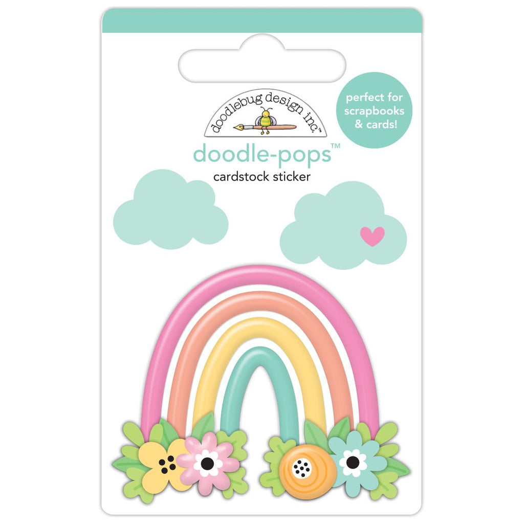 Doodlebug Doodle-Pops 3D Stickers Rainbow Garden, Butterfly Kisses