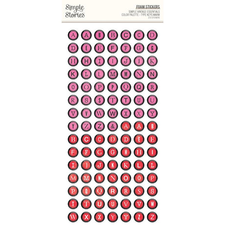 Simple Vintage Essentials Color Palette Type Keys Warm - Foam Stickers