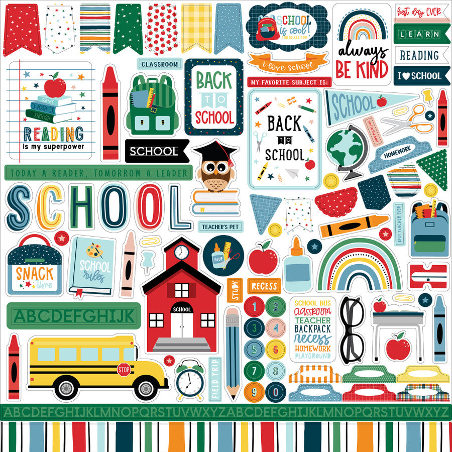 First Day Of School Element Sticker - 12 x 12 Cardstock Stickers