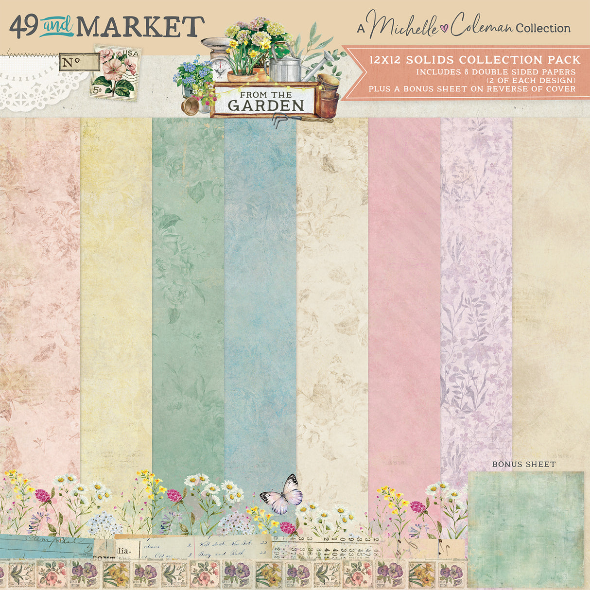 49 and Market 12 x12 Solids Collection Pack - From the Garden