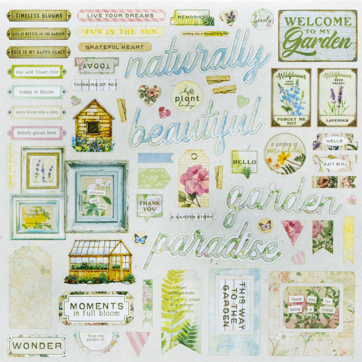 49 and Market Chipboard Elements - From the Garden