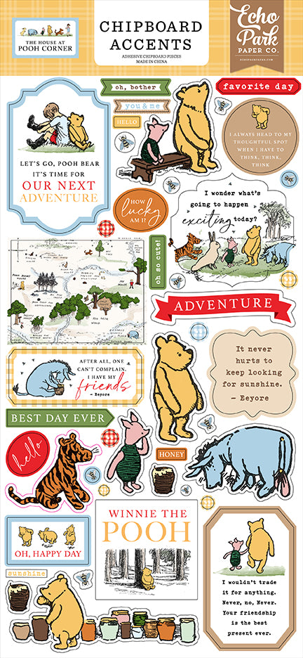 The House At Pooh Corner 6x13 Chipboard Accents