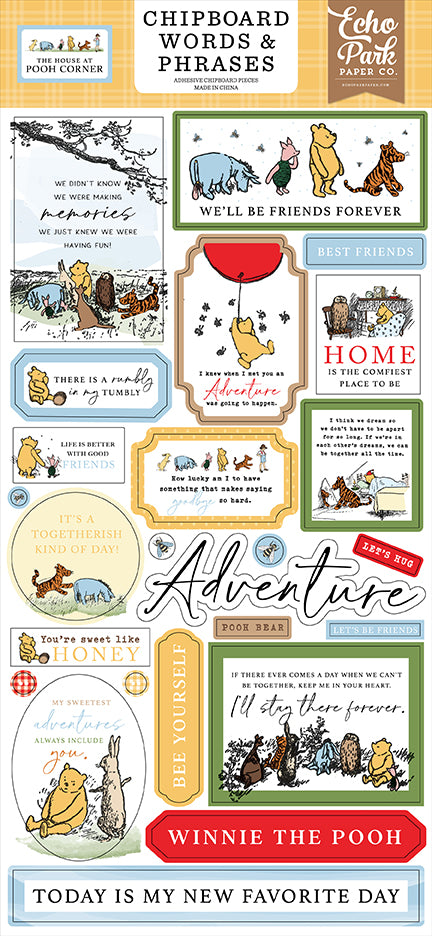 The House At Pooh Corner 6x13 Chipboard Word & Phrases