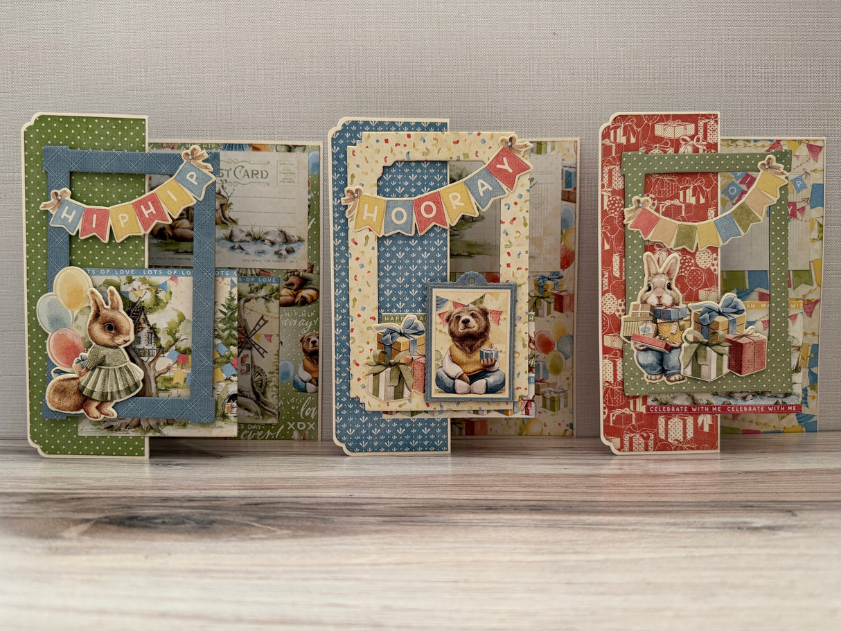 Graphic 45 Card Class Series Vol 3 2025 - Hip Hip Hooray – Z-Fold Card Set