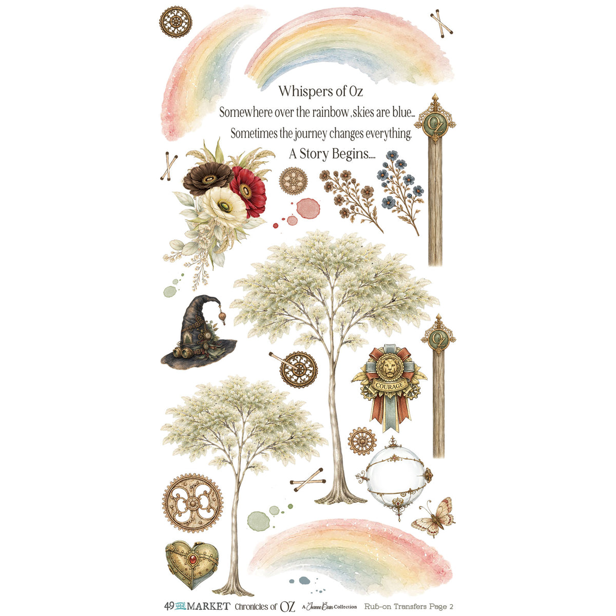 49 and Market - Chronicles of Oz 6 x12 Blendable Rub-on Transfer Set official product image 2