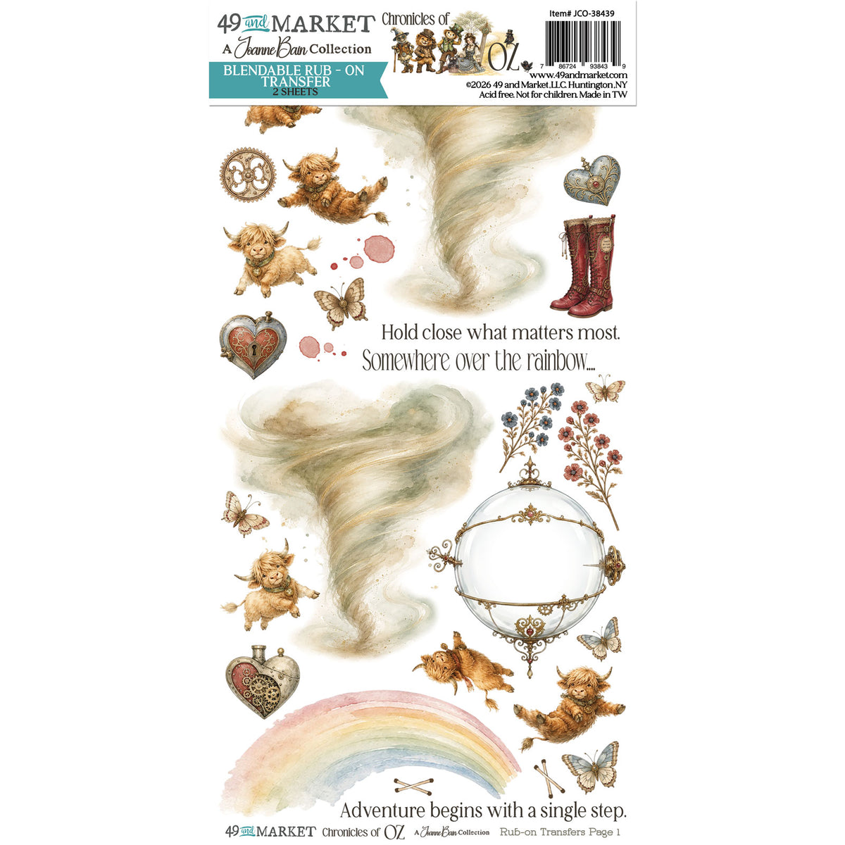 49 and Market - Chronicles of Oz 6 x12 Blendable Rub-on Transfer Set - official 49 and Market product image
