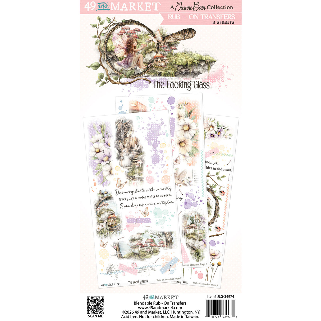 49 and Market 6 x12 Blendable Rub-on Transfer Set  - The Looking Glass