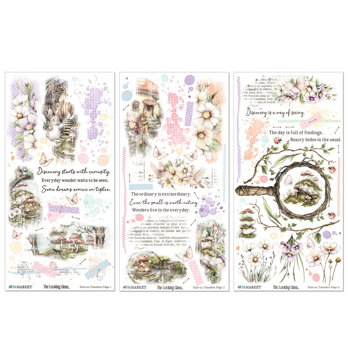 49 and Market 6 x12 Blendable Rub-on Transfer Set  - The Looking Glass
