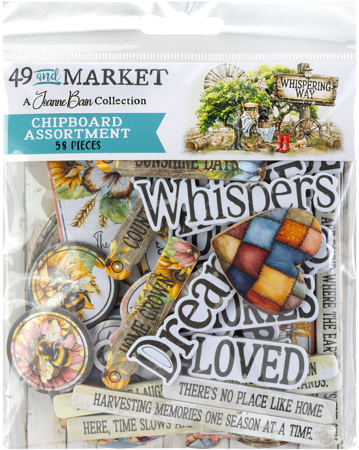49 and Market Chipboard Assortment - Whispering Way (Joanne Bain)