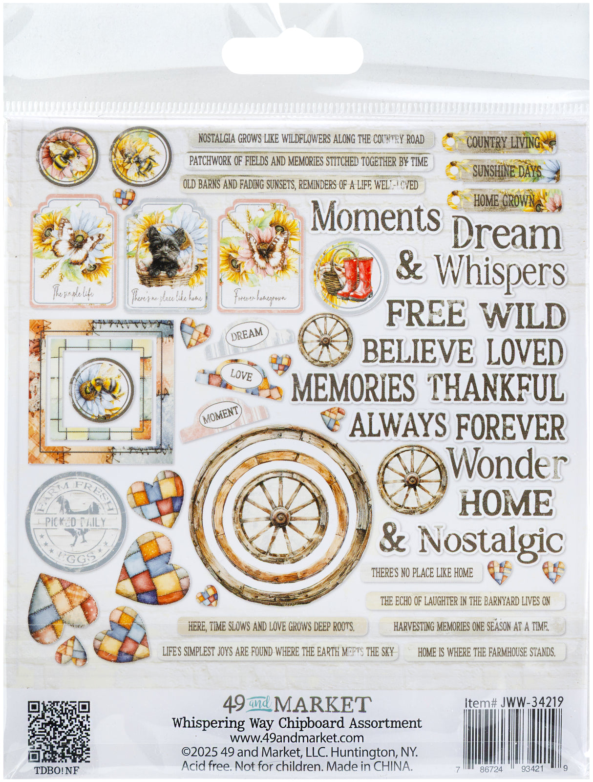 49 and Market Chipboard Assortment - Whispering Way (Joanne Bain)