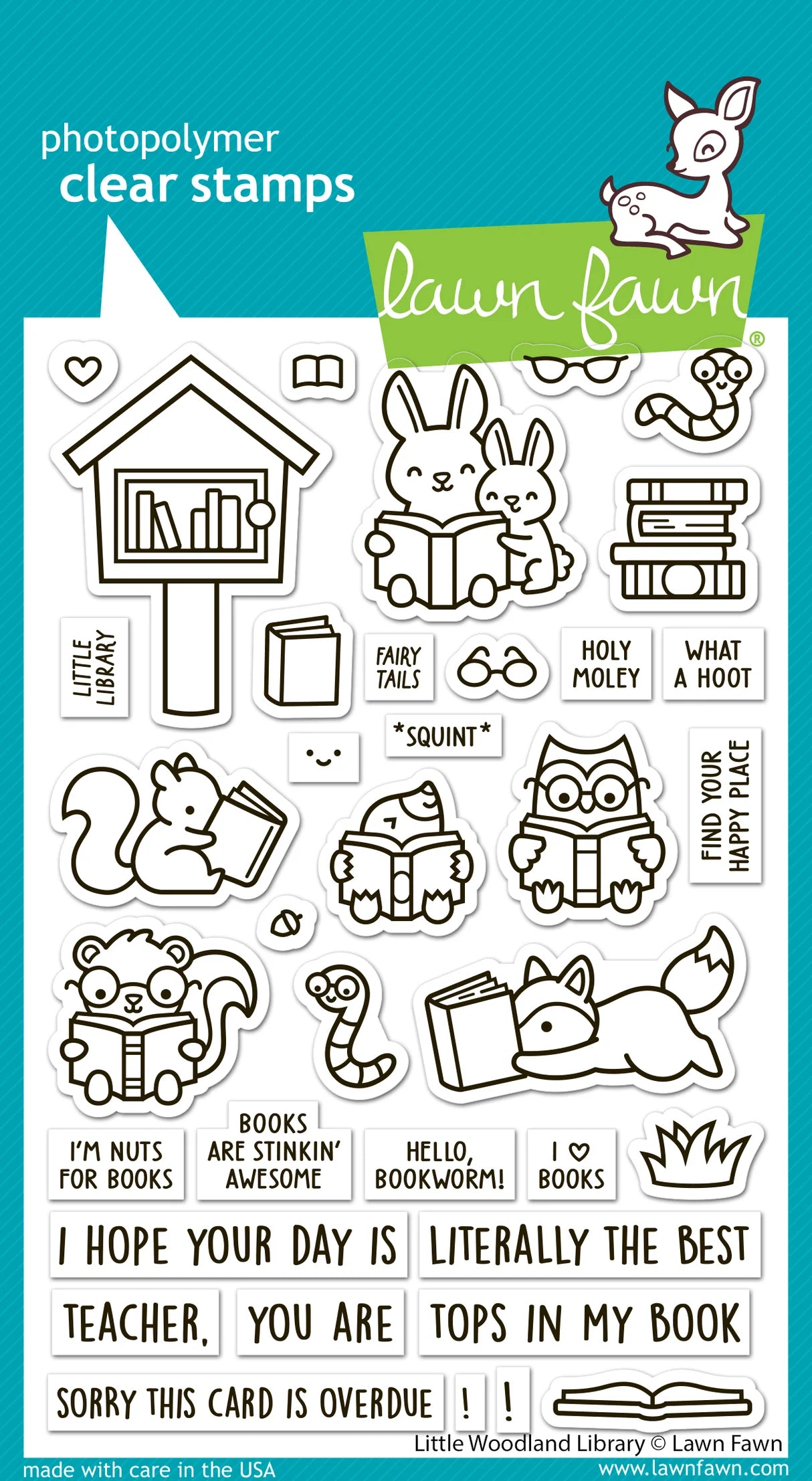 Little Woodland Library Coloring Stencils