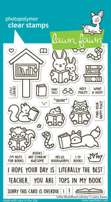 Little Woodland Library Coloring Stencils