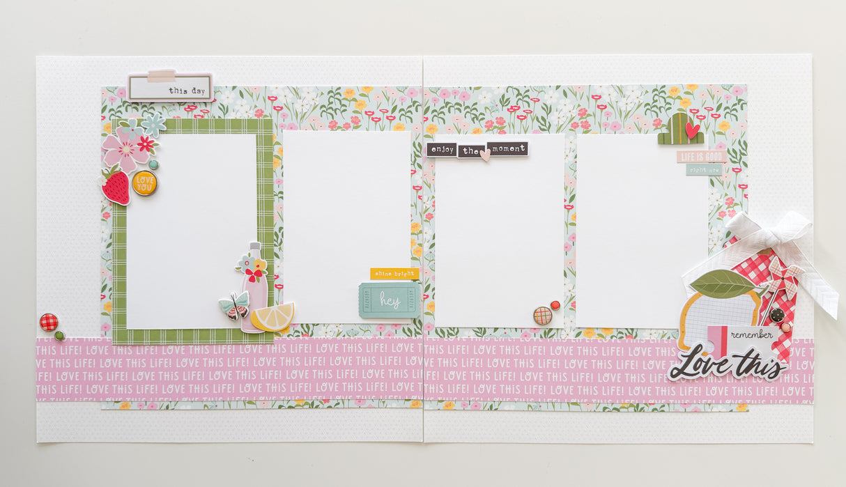 SIMPLE STORIES PINK LEMONADE PAGE KIT