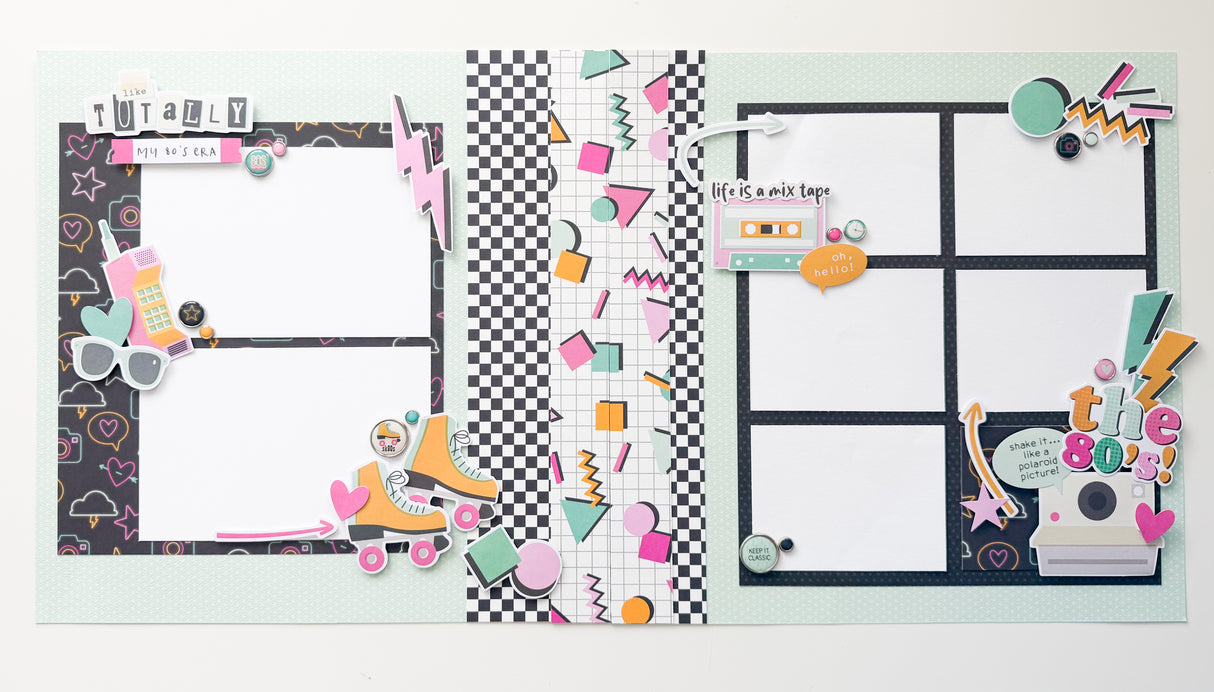 SIMPLE STORIES TOTALLY 80'S  PAGE KIT
