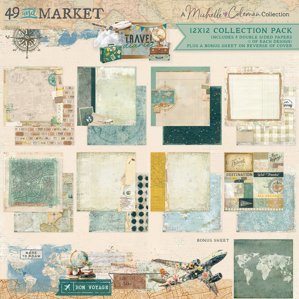 49 and Market 12 x12 Collection Pack- Travel Diaries