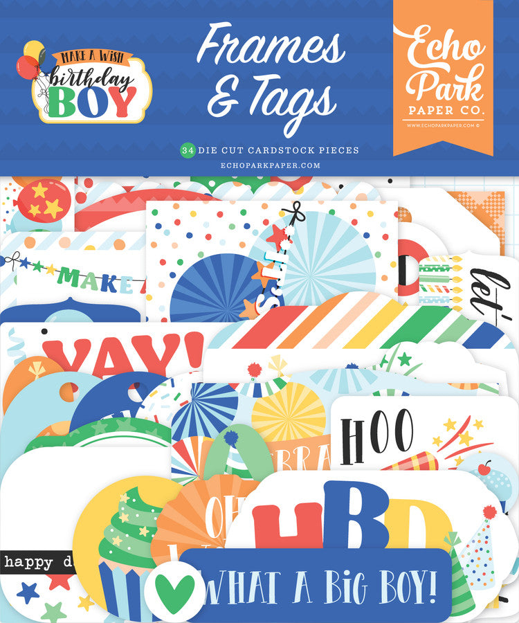 Make A Wish Birthday Boy Frames & Tags