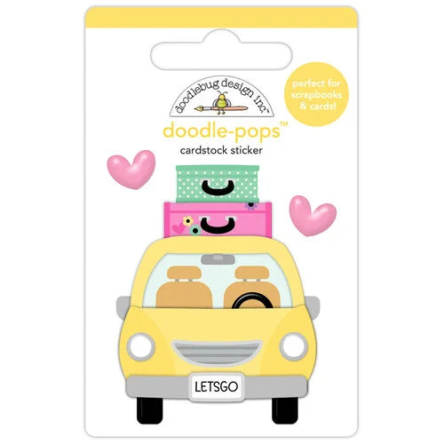 Doodlebug Design - Color Me Crafty Collection - Doodle-Pops - Dimensional Cardstock Stickers - Girl's Getaway