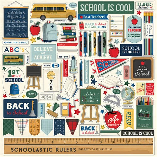 Carta Bella Paper - Back To School Collection - 12 x 12 Cardstock Stickers - Elements