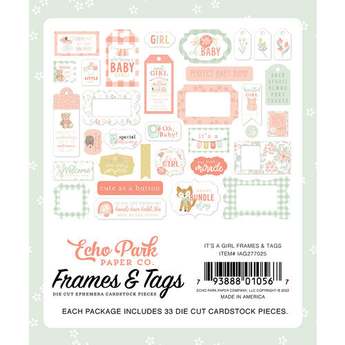 It's A Girl Collection - Ephemera - Frames and Tags