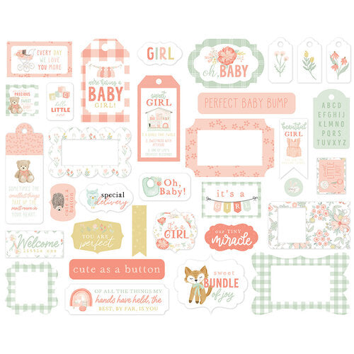 It's A Girl Collection - Ephemera - Frames and Tags
