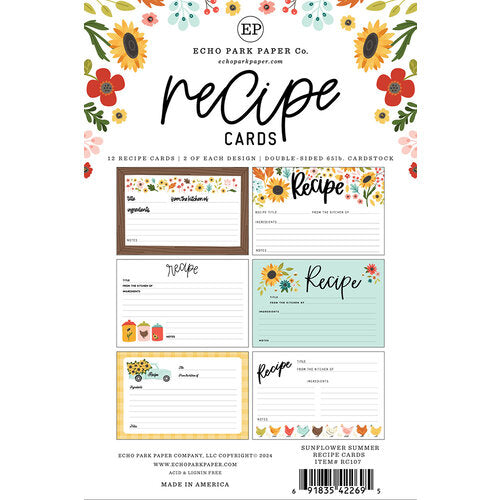 Recipe Cards Collection - Recipe Cards - Sunflower Summer