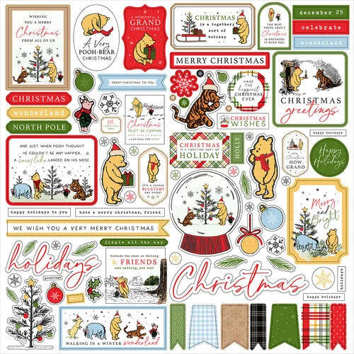 Winnie The Pooh Christmas Collection - 12 x 12 Cardstock Stickers