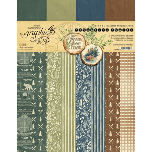 Adventure Awaits 8.5 x 11 Patterns & Solids Pack
