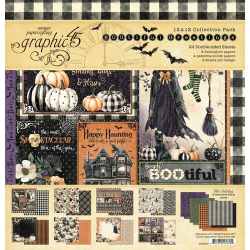 Graphic 45 - BOOtiful Greetings Collection - 12 x 12 Collection Pack