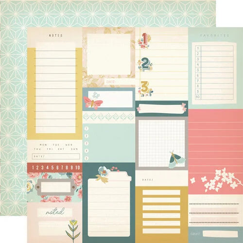 Wildflower Collection - 12 x 12 Double Sided Paper - Journal Elements