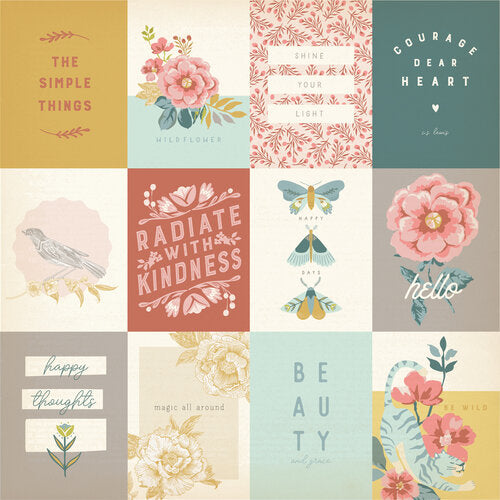 Wildflower Collection - 12 x 12 Double Sided Paper - 3 x 4 Elements