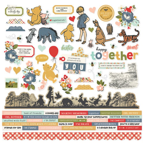 Say Cheese Classic Pooh Birthday - Cardstock Stickers