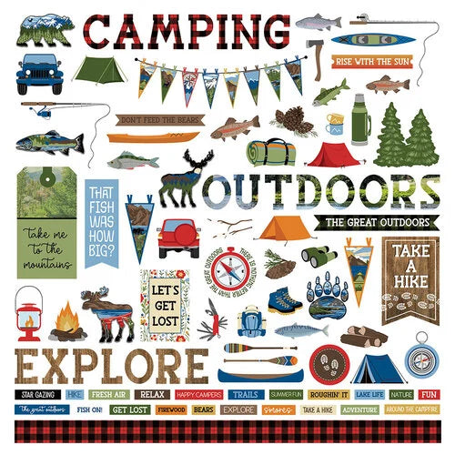 The Great Outdoors Collection - 12 x 12 Cardstock Stickers