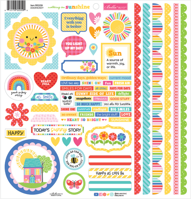 Walking On Sunshine Doohickey Cardstock Stickers **PRE-ORDER**
