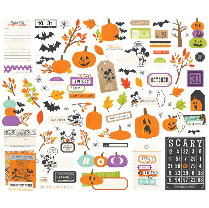 Simple Stories Say Cheese Classic Mouse Halloween Journal Bits & Pieces