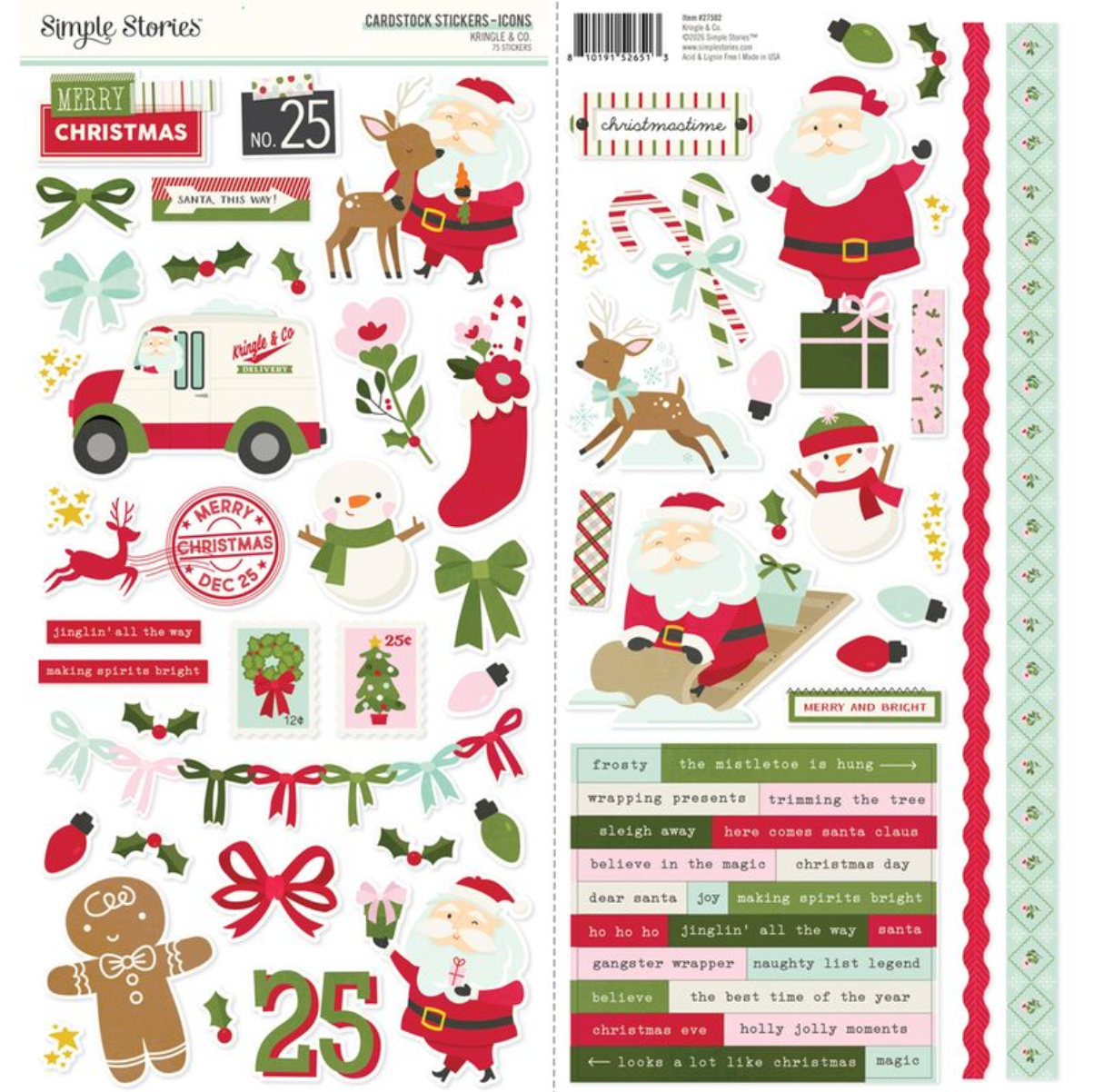 Simple Stories Kringle and Co Cardstock Stickers Icons