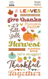 Simple Stories Pumpkins and Plaid Foam Stickers