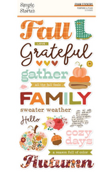 Simple Stories Pumpkins and Plaid Foam Stickers