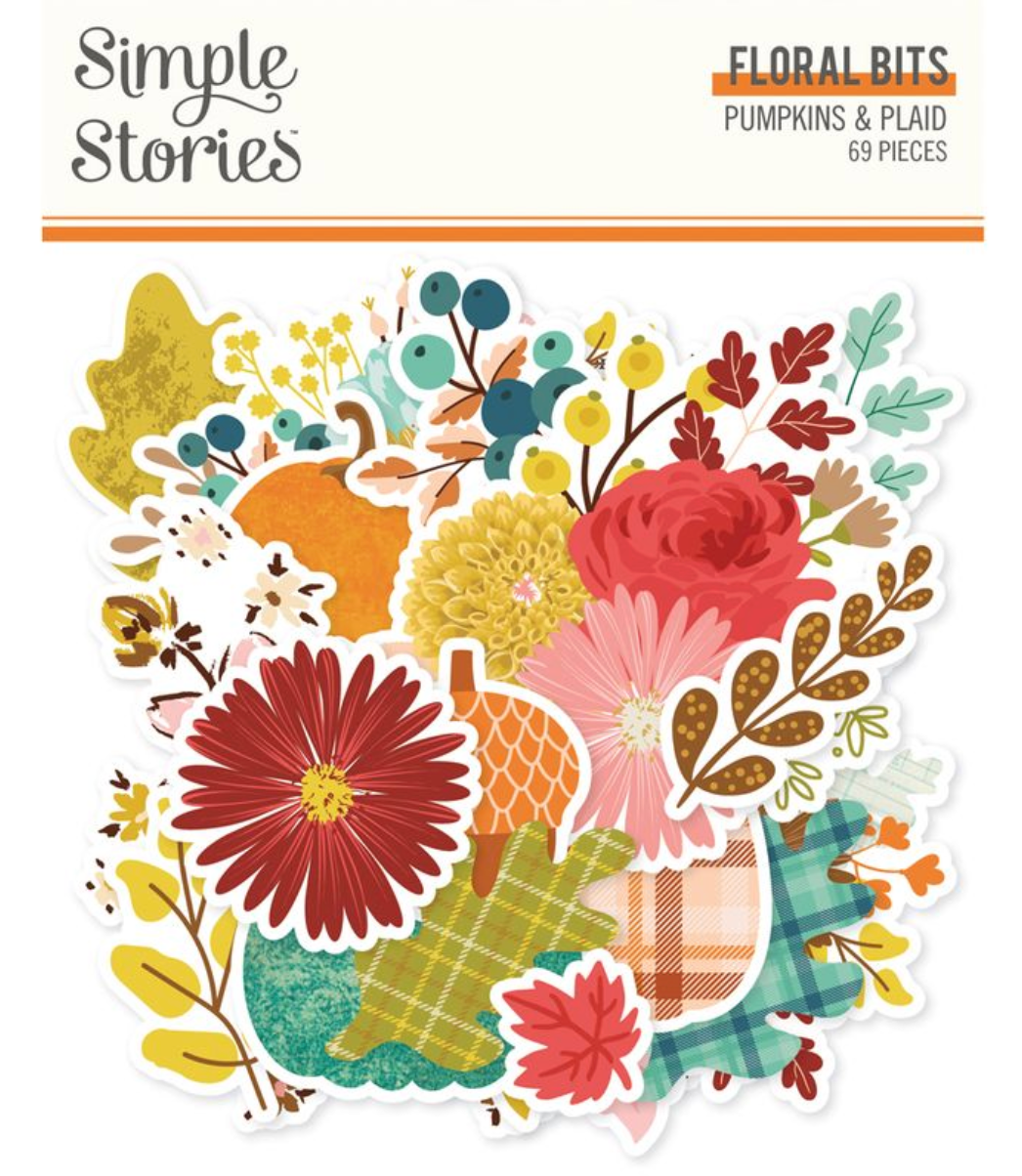Simple Stories Pumpkins and Plaid Floral Bits & Pieces