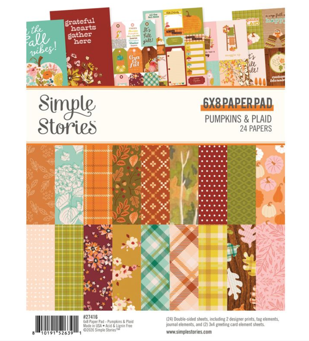 Simple Stories Pumpkins and Plaid 6x8 Pad
