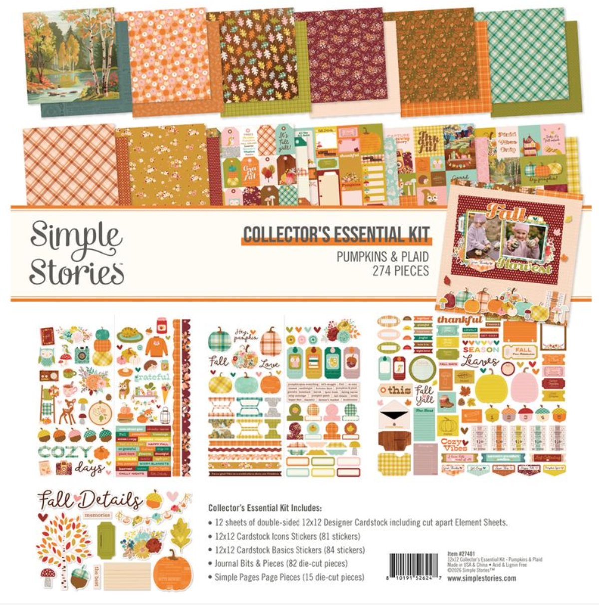 Simple Stories Pumpkins and Plaid Collector's Essential Kit