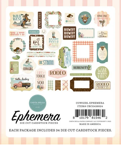 Carta Bella Ephemera Icons - Cowgirl