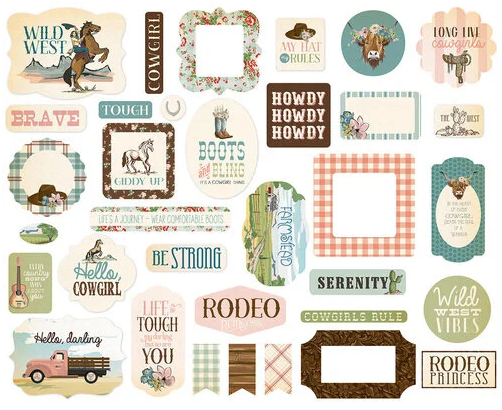 Carta Bella Ephemera Icons - Cowgirl