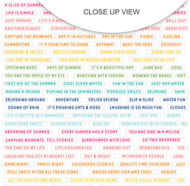 Chasing Summer - Word Stickers