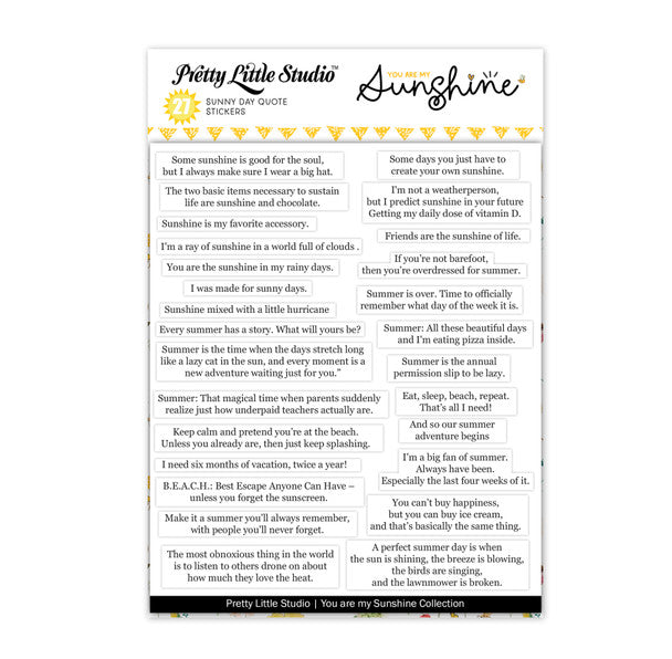 Sunny Day Quote Stickers
