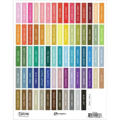 Tim Holts Distress - Ink Pad Label Sheet (White Font)