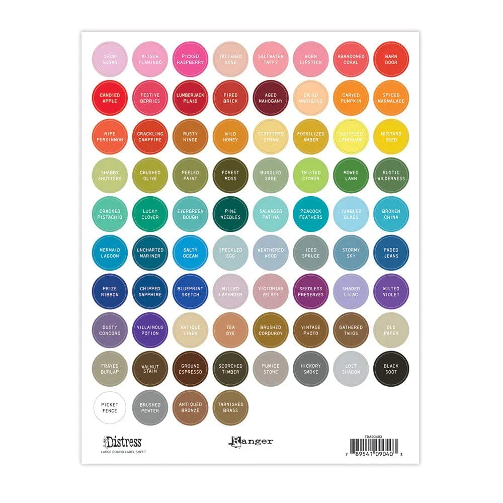 Tim Holts Distress - Large Round Label Sheet (White Font)
