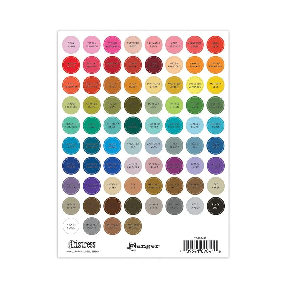 Tim Holts Distress - Small Round Label Sheet (Black Font)
