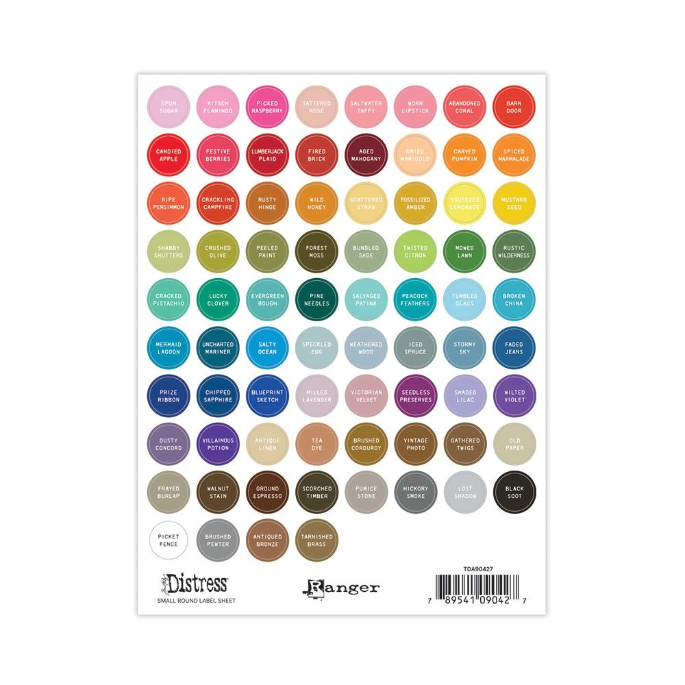 Tim Holts Distress - Small Round Label Sheet (White Font)